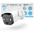 thumbnail image 1 of Amcrest 4MP UltraHD Bullet AI Outdoor WiFi Camera, Security IP Camera with One-Way Audio, 65ft Full Color Nightvision, Remote Viewing, 4-Megapixel, Wide 114° FOV, IP4M-1052W-AI (White), 1 of 9