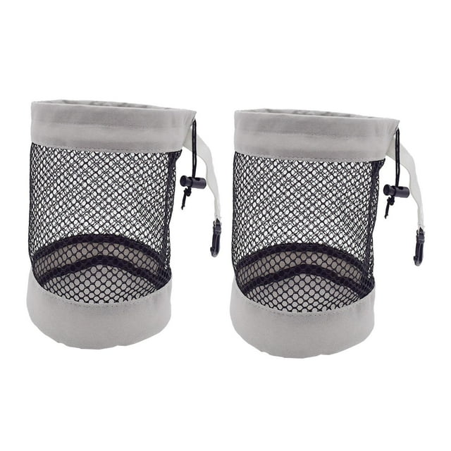Almencla 2 Pcs Sac de Balle de Golf en Maille Portable Petit Support pour Camping Natation Plage m