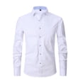 thumbnail image 4 of TANSILING Men's French Cuff Dress Shirt Pleated Formal Fit Long Sleeve with Cufflinks, 4 of 7