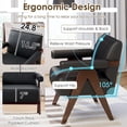 thumbnail image 6 of LAZZO Accent Chair, Faux Leather Upholstered Armchair for Living Room, Office and Bedroom, Black, 6 of 7