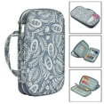 thumbnail image 4 of Long Knitting Needle Case Oxford Storage Bag Kit Tool Totes Pouch Gray Leaves, 4 of 9
