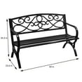 thumbnail image 5 of Abble High Back Outdoor Metal Garden Bench Steel Patio Loveseat Park Bench, 5 of 5