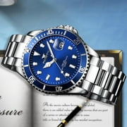 Jahy2Tech Waterproof Men Watch Classic Stainless Steel Quartz Business Luminous Wristwatch