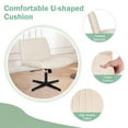 thumbnail image 6 of NiamVelo Criss Cross Chair, Wide Desk Chair No Wheels Vanity Chair Adjustable Computer Chair Modern Task Chair Armless Office Chair for Adults （Beige）, 6 of 10