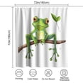 thumbnail image 4 of Cute Frog Shower Curtain Cartoon Animal Theme Leafage Green Kids White Brown Bathroom Decor Set Machine Washable Waterproof Fabric 72 x 72 Include Hooks, 4 of 6