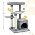 thumbnail image 5 of Pefilos 33" Cat Tree for Small Indoor Cats, Plush Cat Tower with Large Cat Condo, Perch and Sisal Cat Scratching Post for Kittens, Gray, 5 of 7