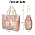 thumbnail image 3 of Tote Bag for Women - Pioneer Flower Shoulder Bag - Large Utility Work Duffle Bag with Zipper Handbag for Travel, Work, Sprots, 3 of 5