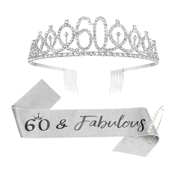 Juego de Corona y Faja de 16 Cumpleaños, Tiara de Diamantes de Oro Rosa con Alfiler de Perlas, Regalo de Decoración para Fiesta de Adolescentes