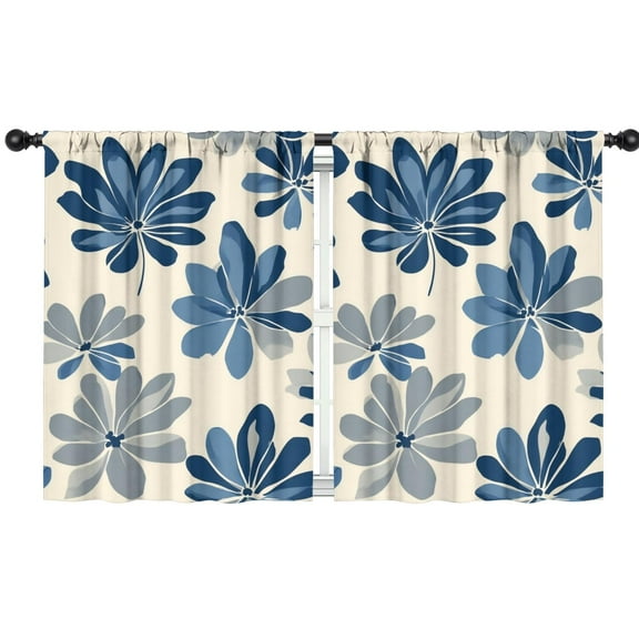 Blackout Kids Curtains,Blue Pioneer Flower Childrens Insulated Curtains Set Of 2,Bedroom Essentials,Toddler Room Decor 42x54in(106x137cm)