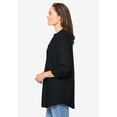 thumbnail image 3 of Woman Within Plus Size Rayon Three-Quarter Sleeve Effortless Tab-Front Blouse, 3 of 6