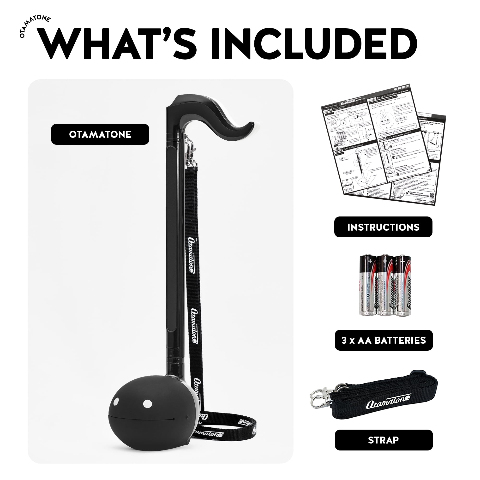Otamatone Deluxe Musical Instrument Synthesizer for Adults - Black