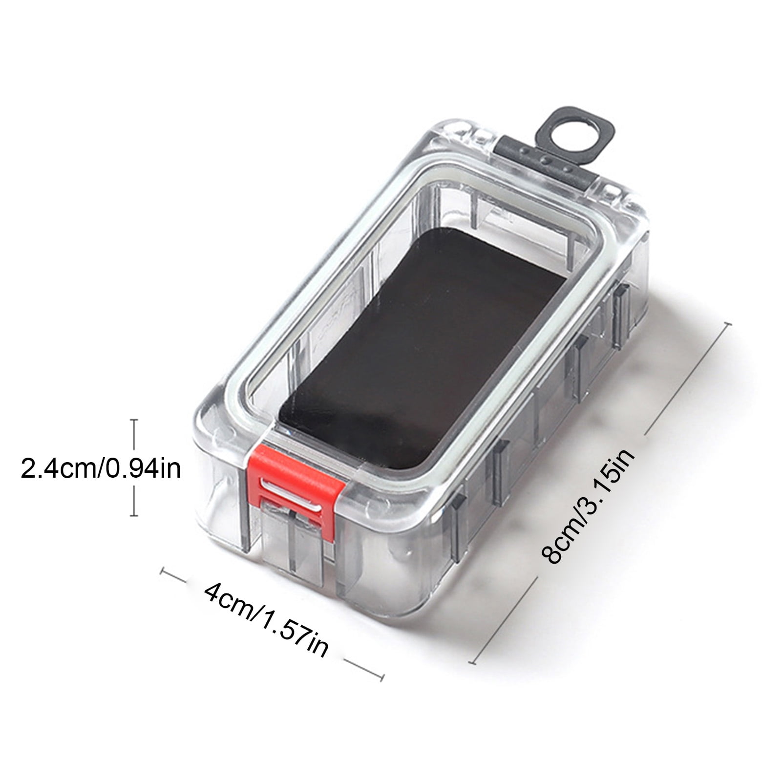 Rupoun Spliceable Night Glow Fishing Tackle Box, Magnetic Waterproof Lure Bait Organizer Tool Container for Outdoors (Black Red, 3 Pieces, 5.12x3.15x1.18 inches / 13x8x3 cm)