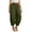 Army Green, variant on Elastic Waist Harem Pant for Women Casual Loose Fit Cotton Linen Baggy Cropped Trousers with Side Buttons