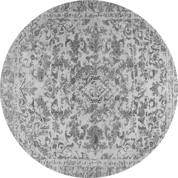 Ahgly Company Indoor Round Persian Gray Traditional Area Rugs, 4' Round
