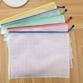 thumbnail image 3 of LKWLPD B4 Mesh Zipper Pouch Bags 5 Pack Student Stationery Mesh Bags with Zipper Waterproof Pencil Case Transparent Information Bag Clear Storage Bags for Classroom, Travel, Office, 3 of 9