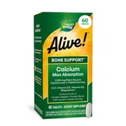 Nature's Way Alive! Calcium Max Absorption Tablets, Vitamin D3, Vitamin K2, Magnesium, 60 Count