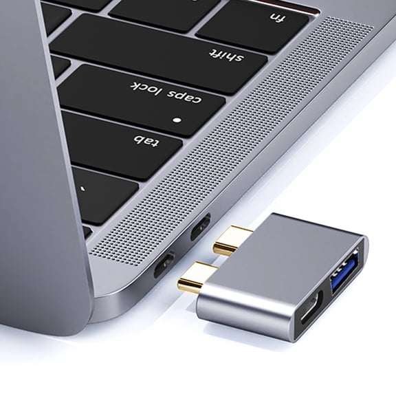 Type C Adapter High Strength Charging Transmission Aluminium Alloy Interface USB C Converter for MacBook Pro/Air Silver Gray