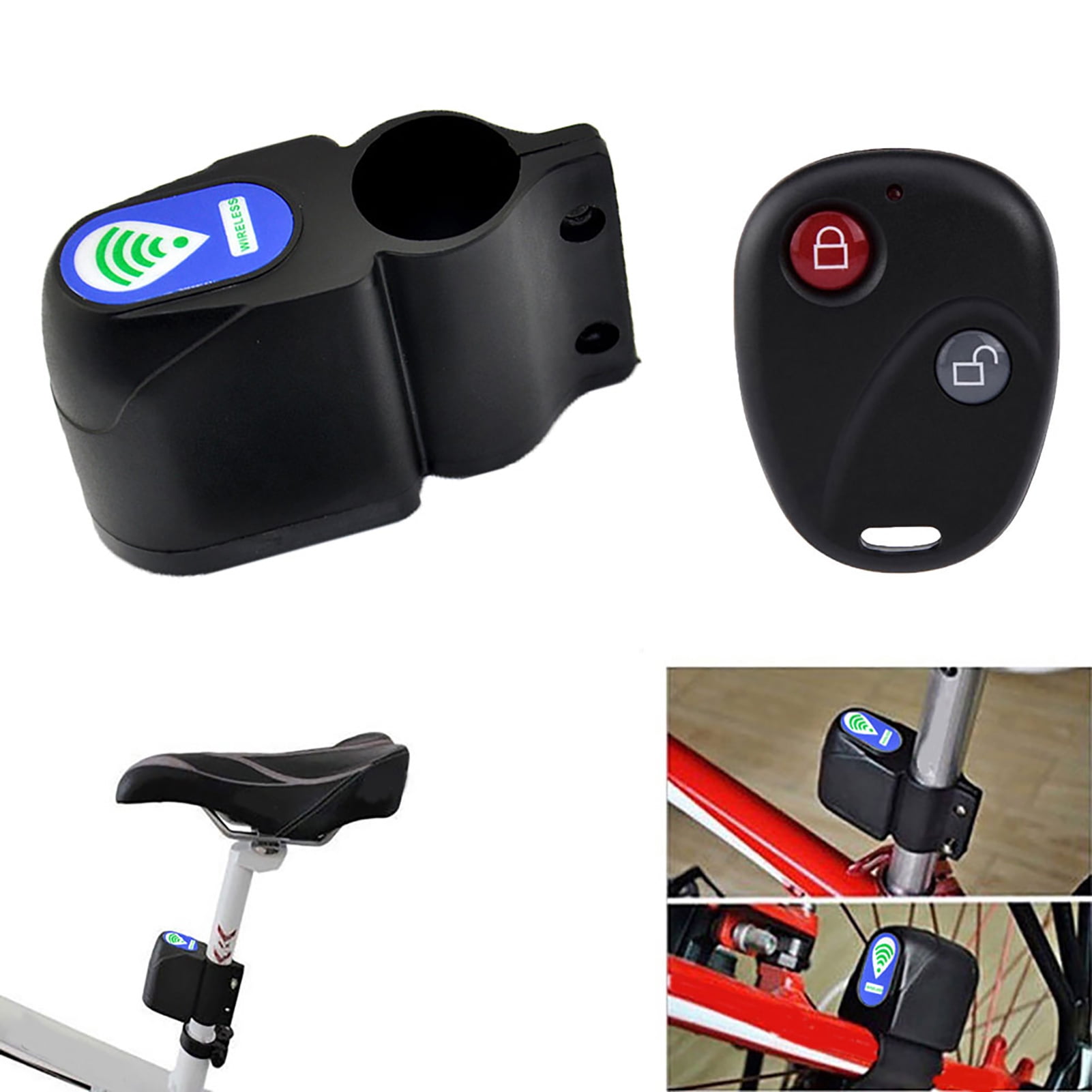Sonew 120db Alarme Antivol pour Bicyclette, 0.1 Kg Ultralight Télécommande  Sans Fil Alarme de Vélo, Cyclisme Alarme de Sécurité Serrure