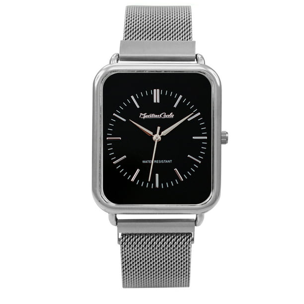 Montres Carlo - Montres Carlo Stainless Steel Mesh Band Watch With ...