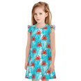 thumbnail image 1 of Fotbe Crab Swims In The Ocean Vestido de Dormir para Niñas de 3 a 10 Años, Mangas Cortas, Estilo Princesa, Pijama Camisón con Mangas Voladas-XX-Large, 1 of 6