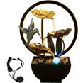 thumbnail image 1 of Pcapzz Tabletop Water Fountain USB Powered Tabletop Fountain with Natural Rocks and LED Ring Lights Desktop Waterfall Fountain Tabletop Humidifier for Indoor-hummingbird-, 1 of 11
