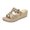 Gold, variant on VerPetridure Women's Boho Slippers Crystal Floral Wedges Thick Peep Toe Sandals Slippers Elegant Sandals