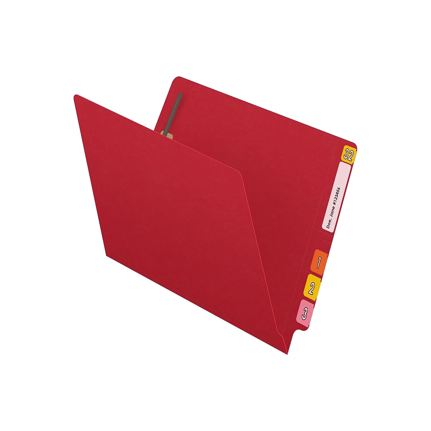 Medical Arts Press Reinforced End Tab File Folder Straight Cut Letter-Size Red 50/Box (S-01601-RED)