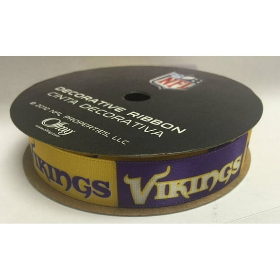 Vikings Printed Ribbon 5/8-inch Width, 9 Foot Spool