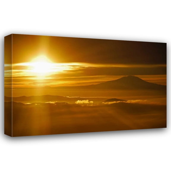 Brian Kidd 18x13 Gallery Wrapped Canvas Wall Art Titled - Rainier Sunset I