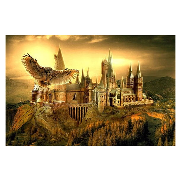 Taladro Pintura Diamante (DE0144) 5D DIY Castillo Completo Águila Punto de Cruz Bordado Kit 50x70cm FLhrweasw Nuevo
