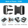thumbnail image 3 of Plastic Quick Release Buckle, 2 Pack Plastic Quick Side Release Clips with 4 Pack Tri-Glide Slide Black 2", 3 of 6
