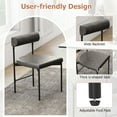 thumbnail image 4 of Gymax Dining Chair Set of 2 Faux Leather Upholstered Kitchen Side Chair w/ Curved Grey, 4 of 7