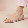 thumbnail image 6 of Cushionaire CHAI Flat Strappy Sandals for Women, Comfortable Dressy Summer Slip-On Sandal with Memory Foam, 6 of 13