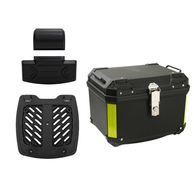 Baúl de almacenamiento para motocicleta de 45 litros, antipérdida, estable, de gran capacidad para viajes Con respaldo base