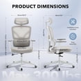 thumbnail image 2 of Office Chair Ergonomic Desk Chair - Home Mesh Office Desk Chair with Adjustable Lumbar Support, High-Back Computer Gaming Chair with Headrest 3D Armrests, Rolling Swivel Task Chairs for Home, Office, 2 of 8