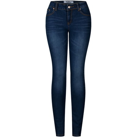 2LUV - Solid Stretchy 5 Pocket Skinny Jeans - Walmart.com