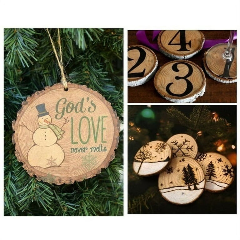ilauke Natural Wood Slices 12 Pcs 12-13cm Circle Wooden Discs Unfinished  Log Wooden Rounds for Arts Crafts Wall Decor Wedding Christmas DIY Projects  – BigaMart