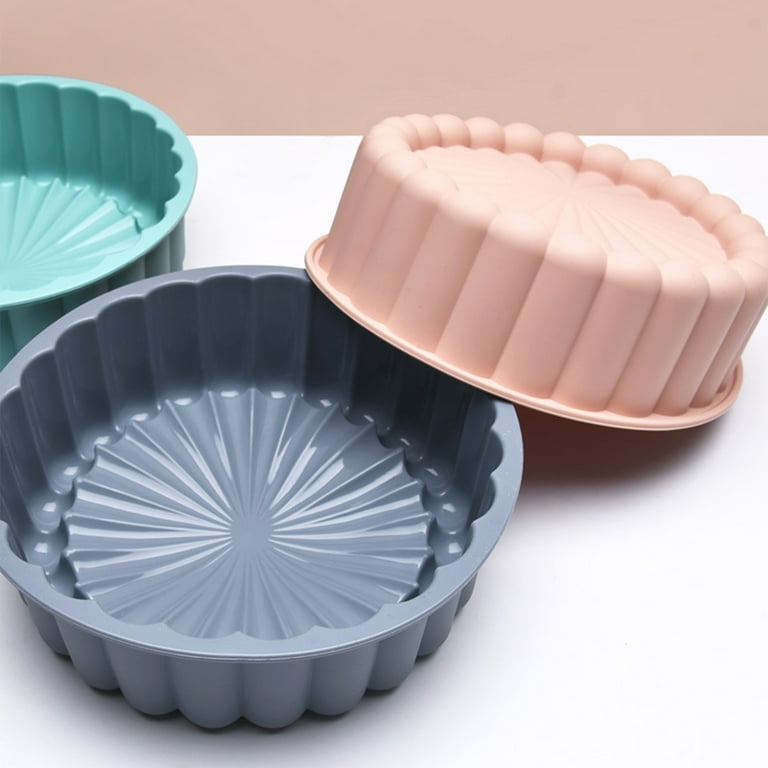 7.6 Inch Silicone Charlotte Cake Pan ,Nonstick Round Silicone  Molds,Reusable Mold Fluted Cake Pan for Baking Strawberry Shortcake  Cheesecake Brownie Tart Pie Baking