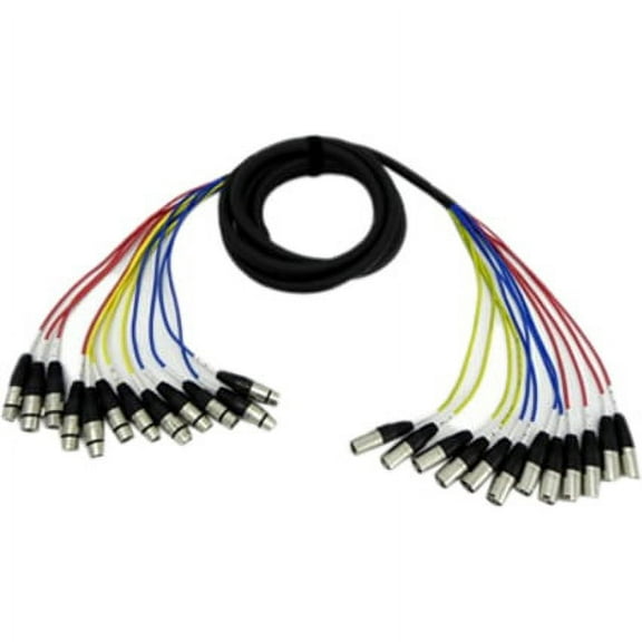 Seismic Audio SARLX-12x15, 12 Channel XLR Colored Snake Cable 15'