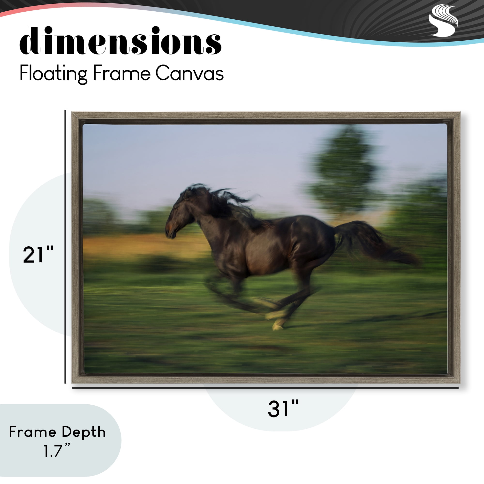 Stupell Industries Dashing Camargue Racehorse Brown Framed Floater Canvas Wall Art, design by Scott Stulberg
