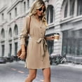 thumbnail image 6 of Gamivast Shirt Dresses for Women Long Sleeve Collar Button Down Work Dresses Tie Waist Tunic Dress Knee Length Business Casual Office Daily Wear Fall, 6 of 7