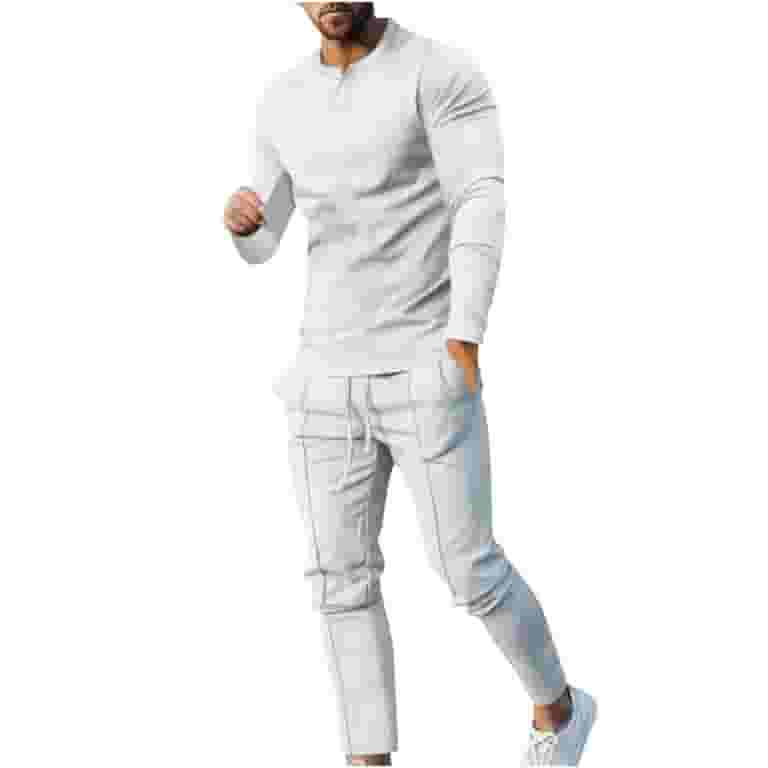 Wyongtao Men's 2 Piece Outfits Hooded Button Pullover Wyongtao Men's 2 Piece Outfits Hooded Button Pullover