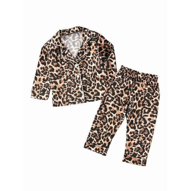 Kids leopard print pjs hotsell