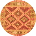 thumbnail image 1 of Ahgly Company Indoor Round Abstract Orange Contemporary Area Rugs, 6' Round, 1 of 1