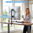 thumbnail image 4 of ﻿ TAVR Furniture Dual Monitor Desk Mount Arm fo r13-35 in Screens, Security Lock Freestanding Full-Motion Monitor Mount, 4 of 9