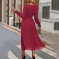 thumbnail image 4 of Sngxgn Women's V Neck Sleeveless Ruched Bodycon Party Dress(Red,M), 4 of 7