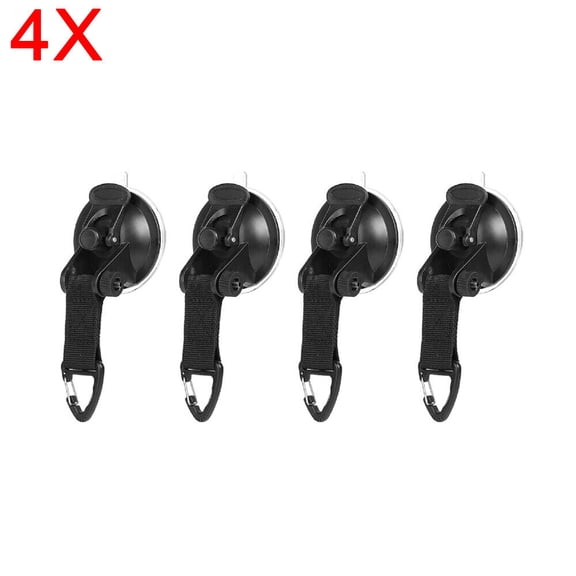 LILIANG 4 PCS Heavy-Duty Suction Cups Tie Downs Hooks Strong For Car Awning Camping Tarp