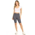 thumbnail image 5 of Women's Solid Printed High-Waist Biker Shorts - Stretchy, Comfortable Activewear, 5 of 5