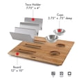 thumbnail image 3 of (3 pack) Dexas Acacia Wood Taco Serving Board with Two 2oz Stainless Steel Cups and Taco Holder, 3 of 8