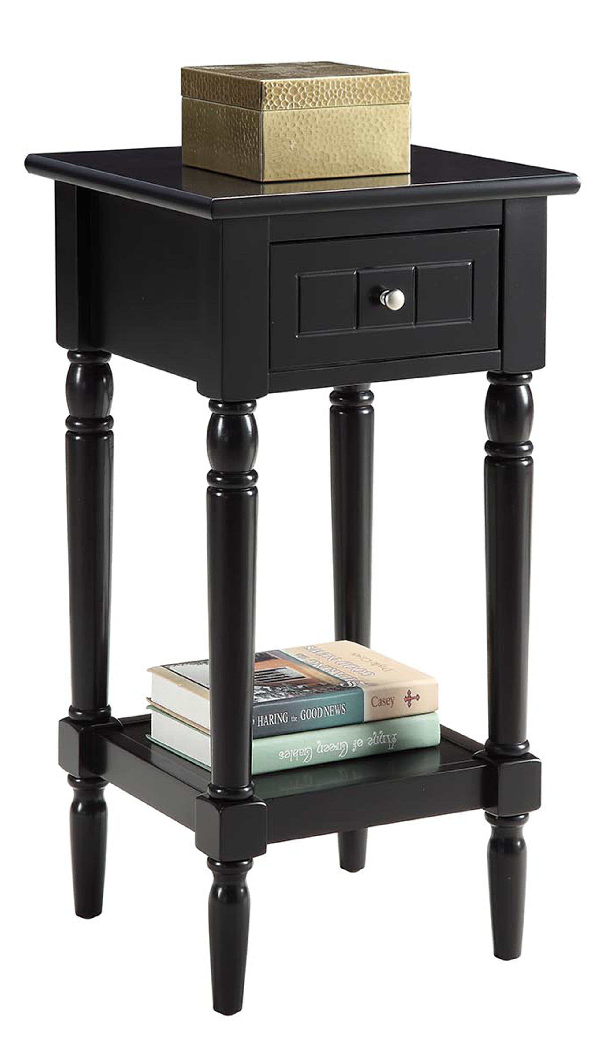 Convenience Concepts French Country Khloe 1 Drawer Accent Table with Shelf, Mahogany